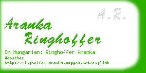 aranka ringhoffer business card